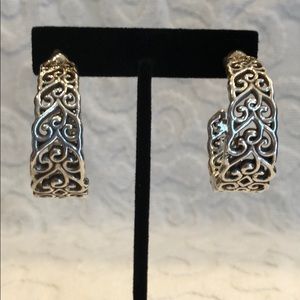 Sterling Silver filigree hoop earrings